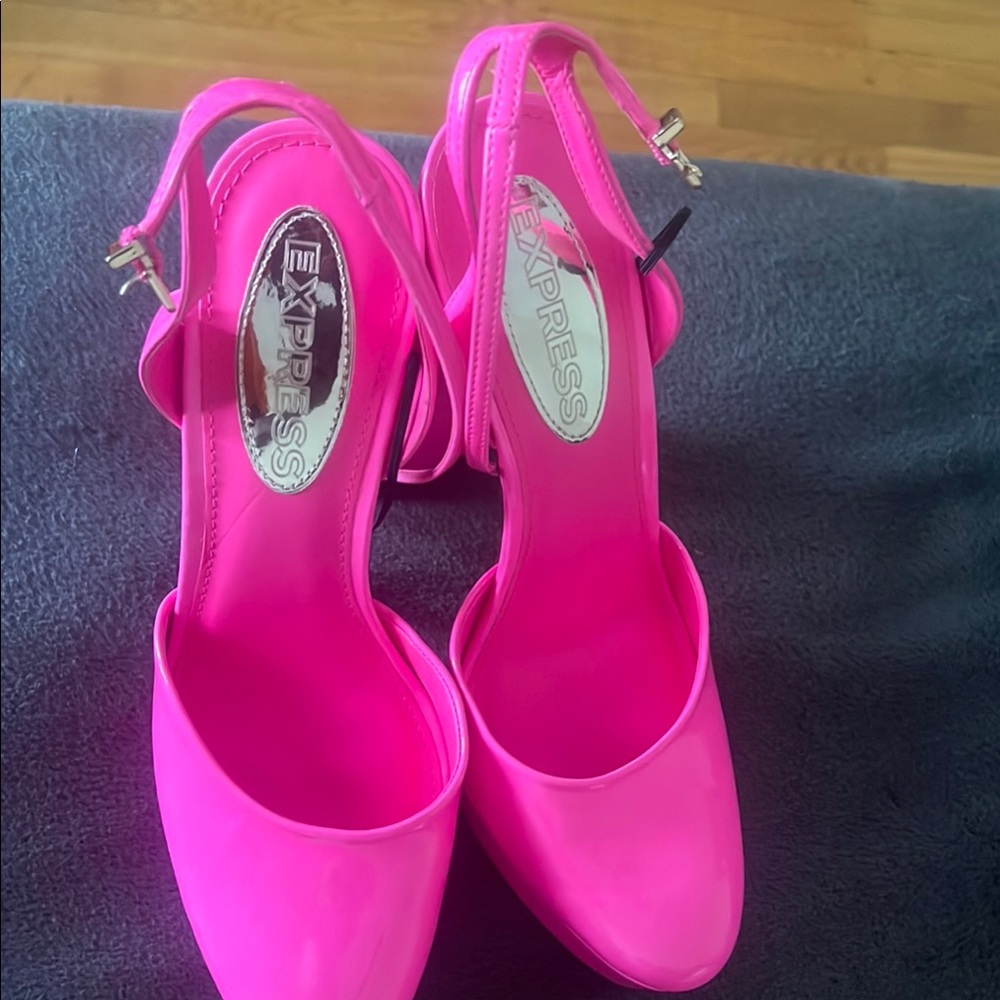 Express Barbie Pink Ankle Strap Heels